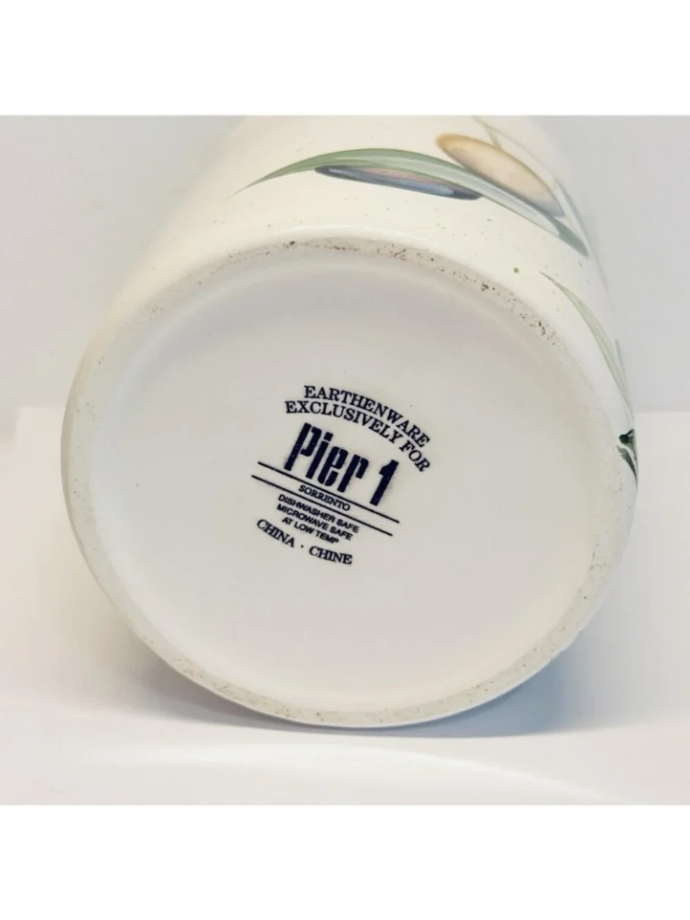 Pier 1 Earthenware Sorrento Canister Purple Olives Branches